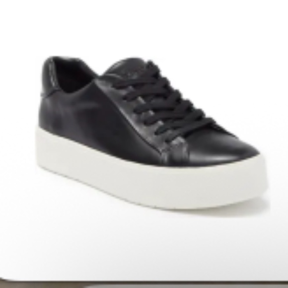 Woman's -Vince - Black Leather Benfield Leather Platform Sneaker (size - 6) - Picture 1 of 16